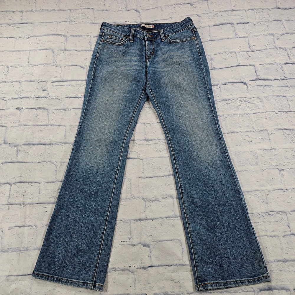 Levis 545 Low Bootcut Jeans Womens 6 Blue Medium Wash Stretch Denim Flare Y2K